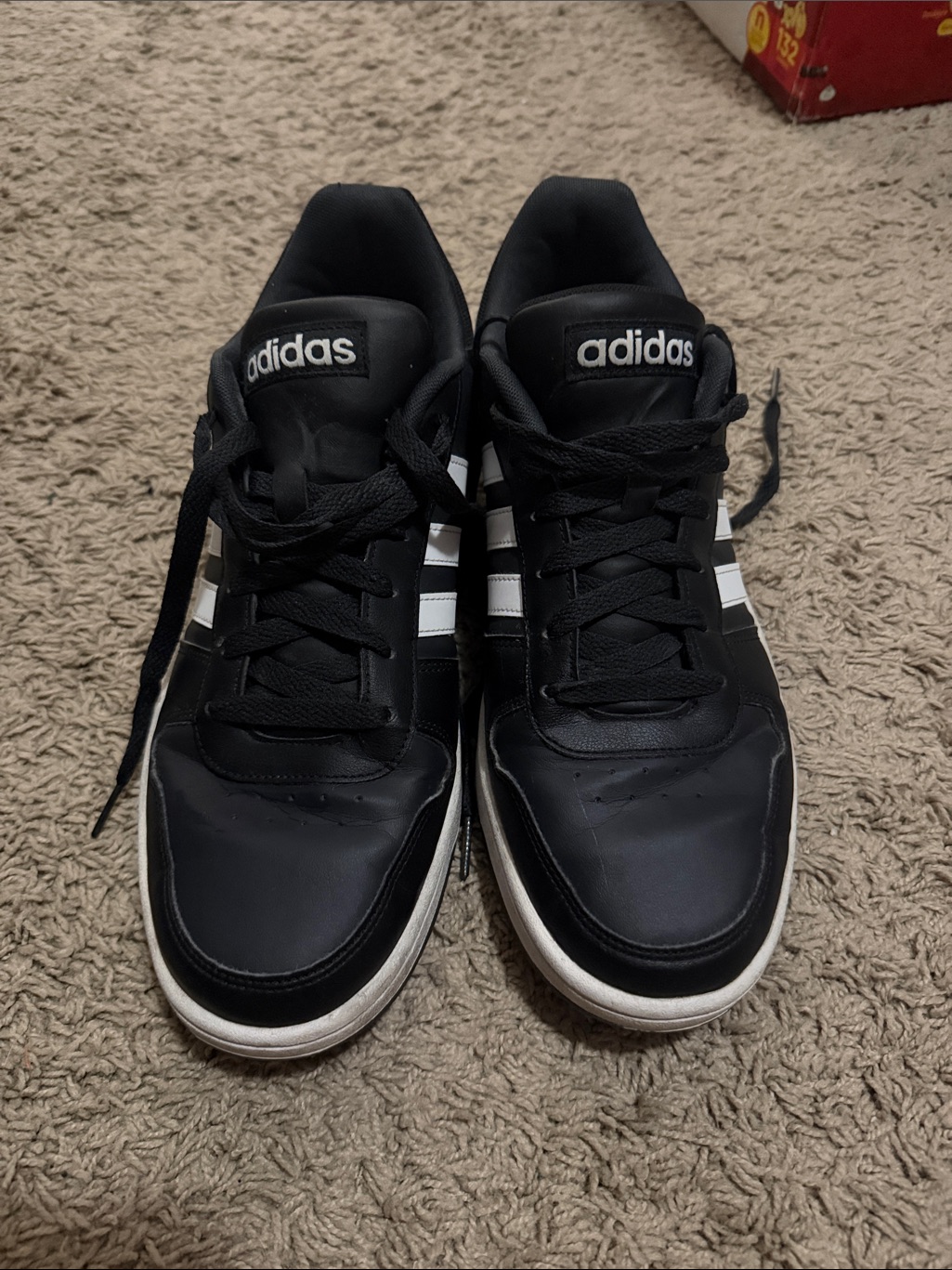 Adidas Black Sneakers With White Three-Stripes